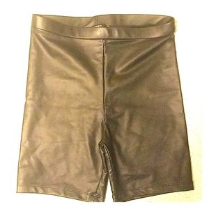 Faux Leather Biker Shorts